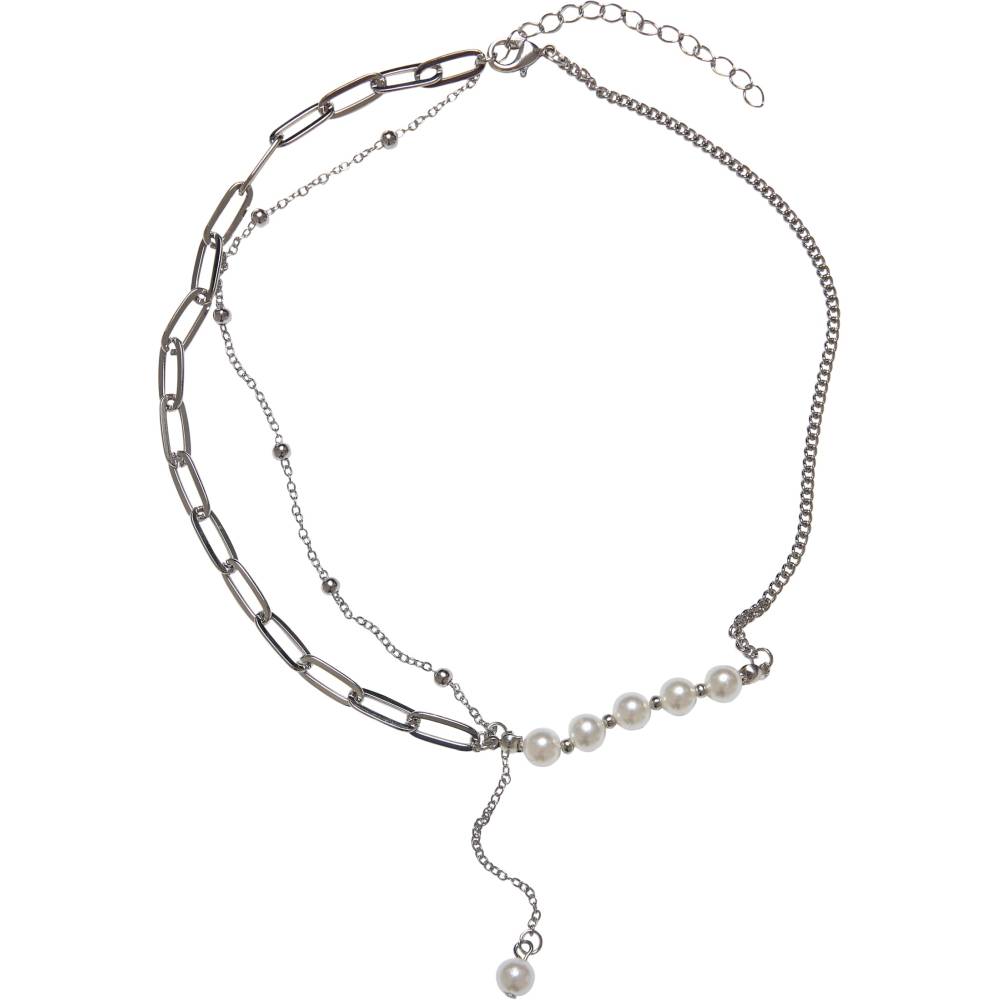 Urban Classics - Jupiter Pearl Various Chain Collier - Couleur argent